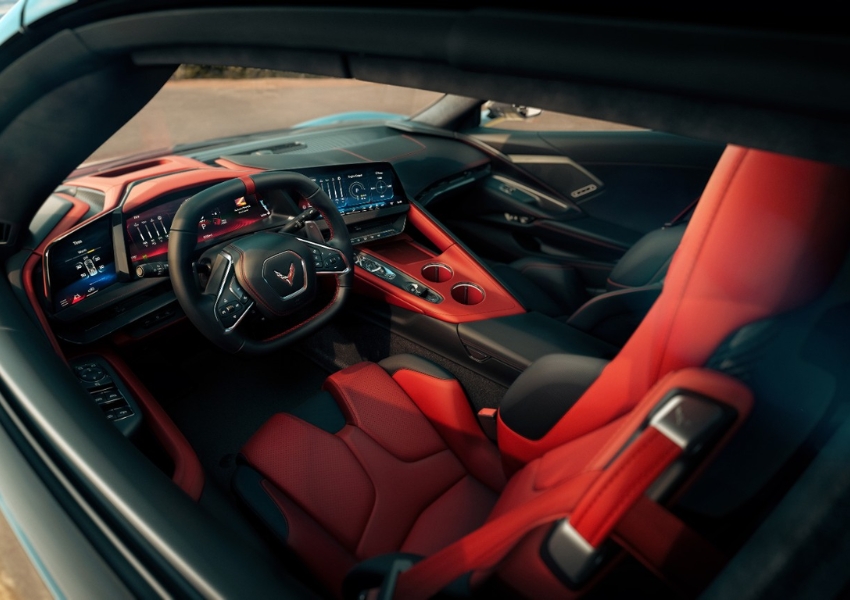 Asymmetrical Adrenaline Red interior